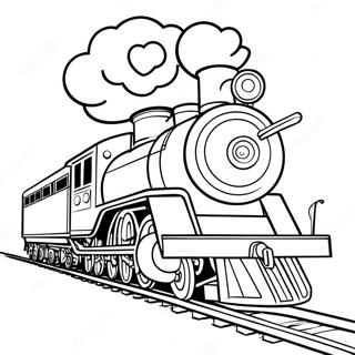 Colorful Steam Train Coloring Page 15410-13057