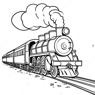 Colorful Steam Train Coloring Page 15410-13059