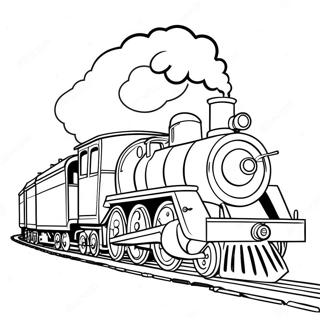 Colorful Steam Train Coloring Page 15410 13060