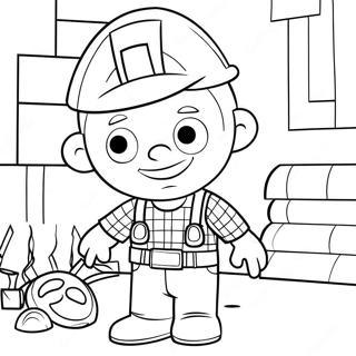 Bob The Builder Building A House Coloring Page 15420-13067