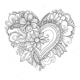 Sparkling Fancy Heart Coloring Page 1542-1236