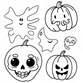 Spooky Vintage Halloween Decorations Coloring Page 15500-13129