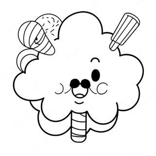 Cotton Candy Coloring Pages