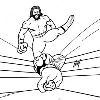 Wwe Wrestler Jumping On Opponent Coloring Page 15530-13154