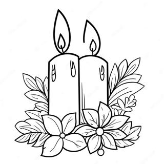 Festive Candle Arrangement Coloring Page 15561-13169