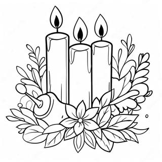 Festive Candle Arrangement Coloring Page 15561-13170