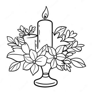 Festive Candle Arrangement Coloring Page 15561-13171