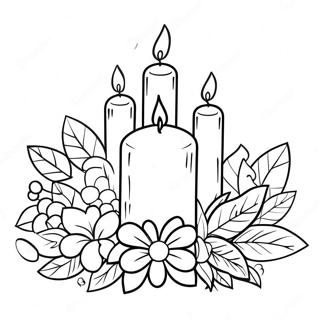 Festive Candle Arrangement Coloring Page 15561-13172