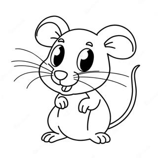 Cute Cartoon Rat Coloring Page 15571-13177