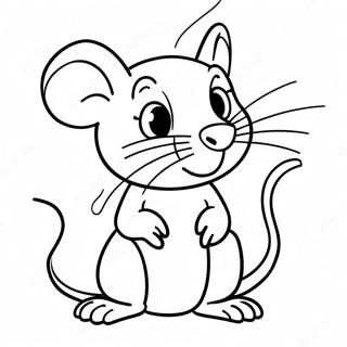 Cute Cartoon Rat Coloring Page 15571-13178