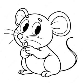 Cute Cartoon Rat Coloring Page 15571-13179