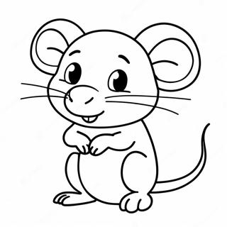 Cute Cartoon Rat Coloring Page 15571-13180