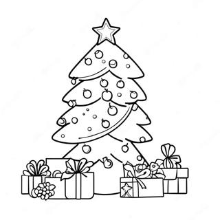 Festive Christmas Tree Coloring Page 15601-13202