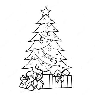 Festive Christmas Tree Coloring Page 15601-13204