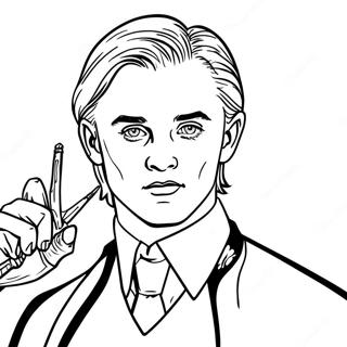 Draco Malfoy With Wand Coloring Page 15611-13209