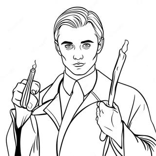 Draco Malfoy With Wand Coloring Page 15611-13210