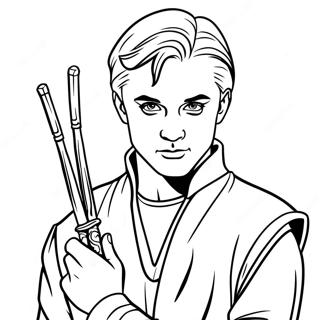 Draco Malfoy With Wand Coloring Page 15611-13211