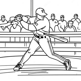 Texas Rangers Baseball Player Swinging Coloring Page 15621-13218