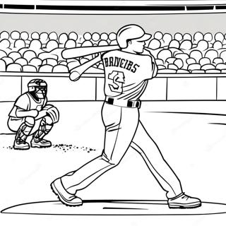 Texas Rangers Baseball Player Swinging Coloring Page 15621-13219