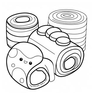 Cute Sushi Roll Coloring Page 1562-1252