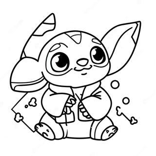 Stitch And Baby Yoda Coloring Page 15660-13247