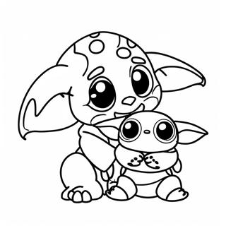 Stitch And Baby Yoda Coloring Page 15660-13248