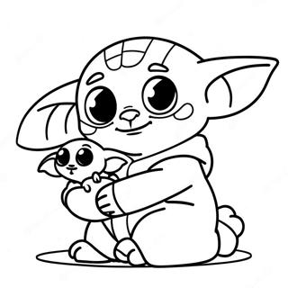 Cute Stitch And Baby Yoda Coloring Page 15661-13252