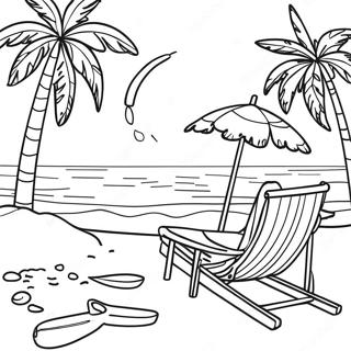 Summer Beach Scene Coloring Page 15680-13264