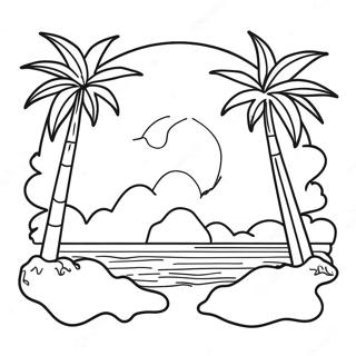 Tropical Sunset Coloring Page 15681-13265