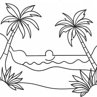 Tropical Sunset Coloring Page 15681-13268