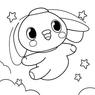 Cute Cinnamoroll Flying In The Sky Coloring Page 15691-13274