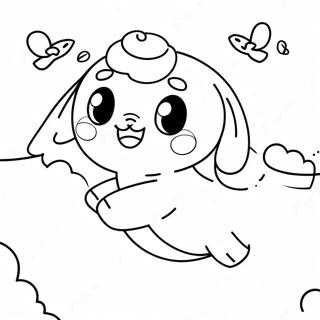 Cute Cinnamoroll Flying In The Sky Coloring Page 15691-13275