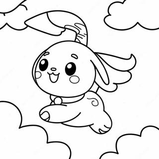 Cute Cinnamoroll Flying In The Sky Coloring Page 15691-13276