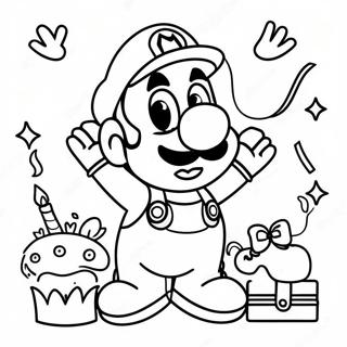 Mario Birthday Celebration Coloring Page 15700-13280