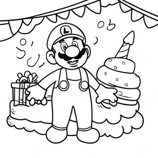 Luigi Birthday Party Coloring Page 15701-13282