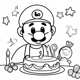 Luigi Birthday Party Coloring Page 15701-13283