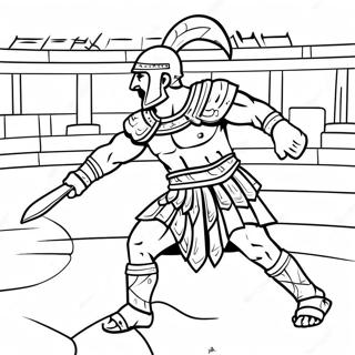 Gladiator Fighting In The Arena Coloring Page 15721-13297