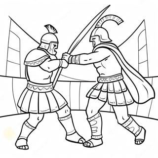 Gladiator Fighting In The Arena Coloring Page 15721-13298