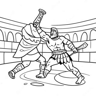 Gladiator Fighting In The Arena Coloring Page 15721-13299