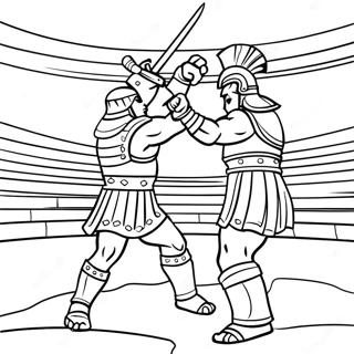 Gladiator Fighting In The Arena Coloring Page 15721-13300