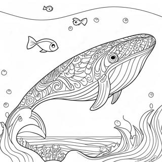 Majestic Blue Whale Swimming Coloring Page 15731-13305