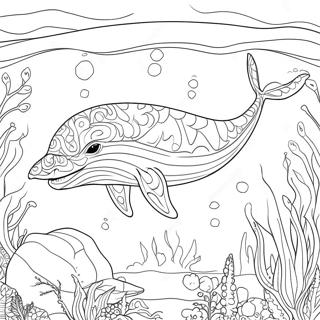 Majestic Blue Whale Swimming Coloring Page 15731-13306