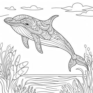 Majestic Blue Whale Swimming Coloring Page 15731-13307