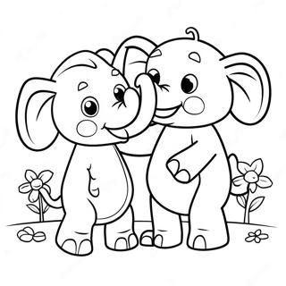 Elephant And Piggie Friends Coloring Page 15751-13323