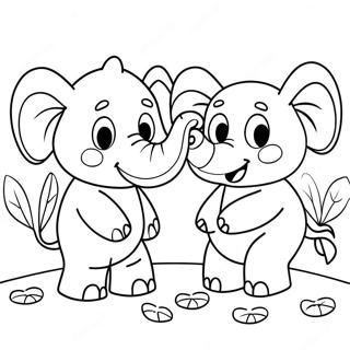 Elephant And Piggie Friends Coloring Page 15751-13324