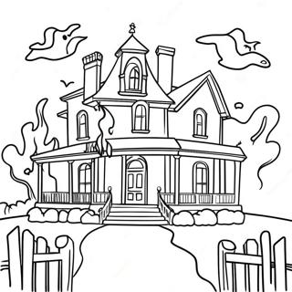 Spooky Haunted Mansion Coloring Page 15801-13361