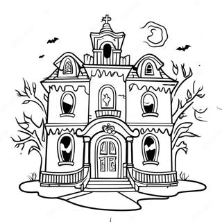 Spooky Haunted Mansion Coloring Page 15801-13362