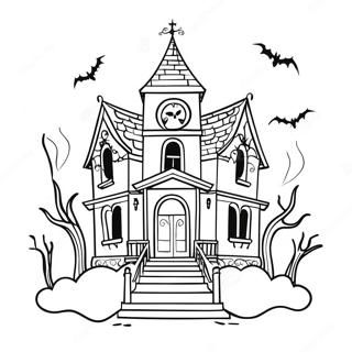 Spooky Haunted Mansion Coloring Page 15801-13363