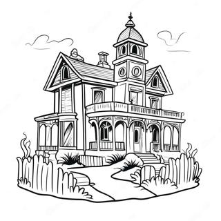 Spooky Haunted Mansion Coloring Page 15801-13364