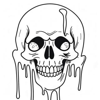 Creepy Blood Dripping Skull Coloring Page 15811-13371